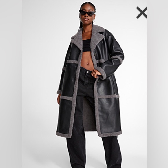 Faux shearling leather jacket NWOT - Picture 6 of 14